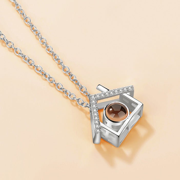 I love you 100 languages love memory projection necklace - StyleSanity