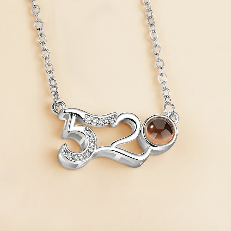 I love you 100 languages love memory projection necklace - StyleSanity