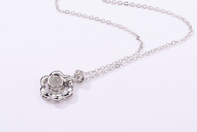 I love you 100 languages love memory projection necklace - StyleSanity