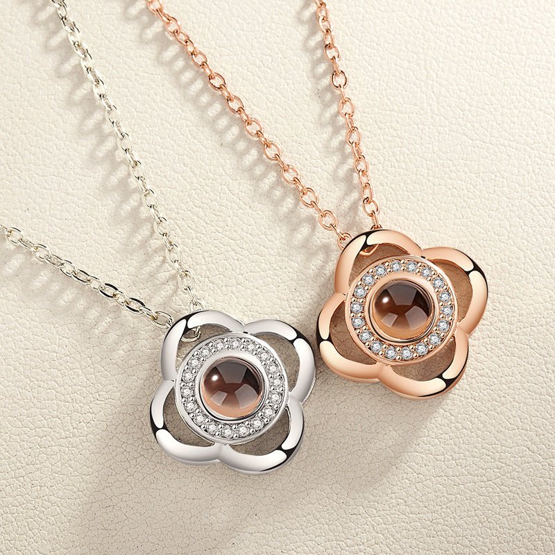 I love you 100 languages love memory projection necklace - StyleSanity
