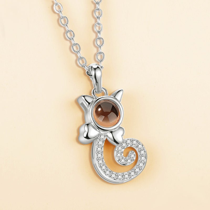 I love you 100 languages love memory projection necklace - StyleSanity