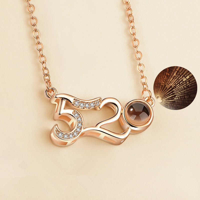 I love you 100 languages love memory projection necklace - StyleSanity