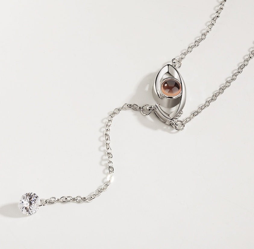 I love you 100 languages love memory projection necklace - StyleSanity