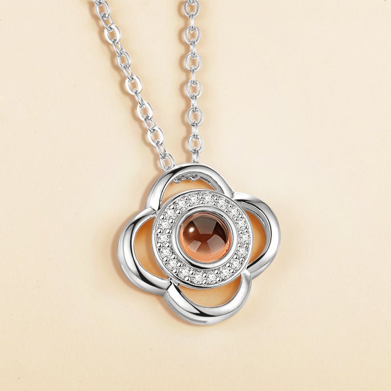 I love you 100 languages love memory projection necklace - StyleSanity