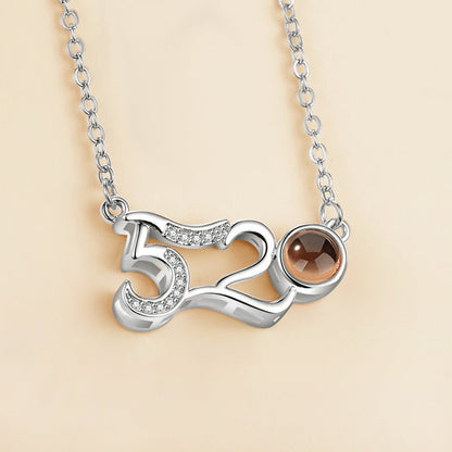 I love you 100 languages love memory projection necklace - StyleSanity
